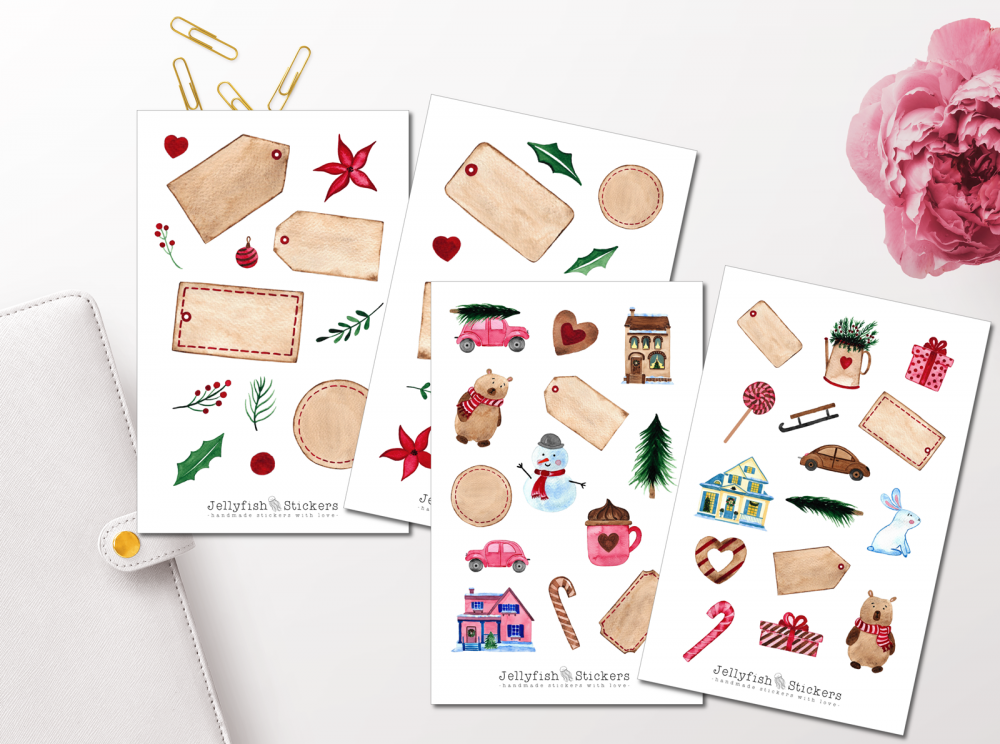 Weihnachten Geschenke Sticker Set